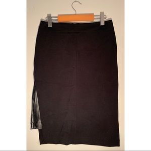 Danier Real Italian Leather Side-Slit Detail Pencil Skirt